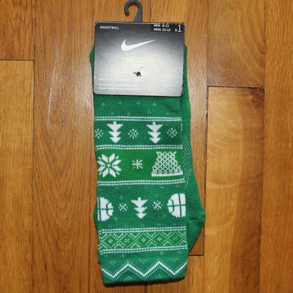 NEW Nike Elite Crew Christmas Basketball Socks L - Picture 1 of 5